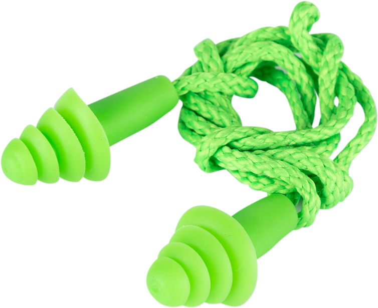 Tri Flange Reusable Corded Silicone Earplug - Box of 100