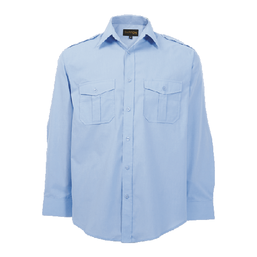 Pilot Shirt Long Sleeve - Blue- Workwear - Totalguard