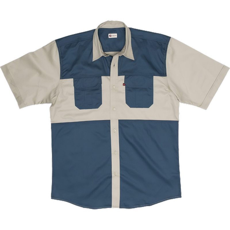 Delta two-tone Safari shirt-Blue-Safari wear-Outdoor Clothing