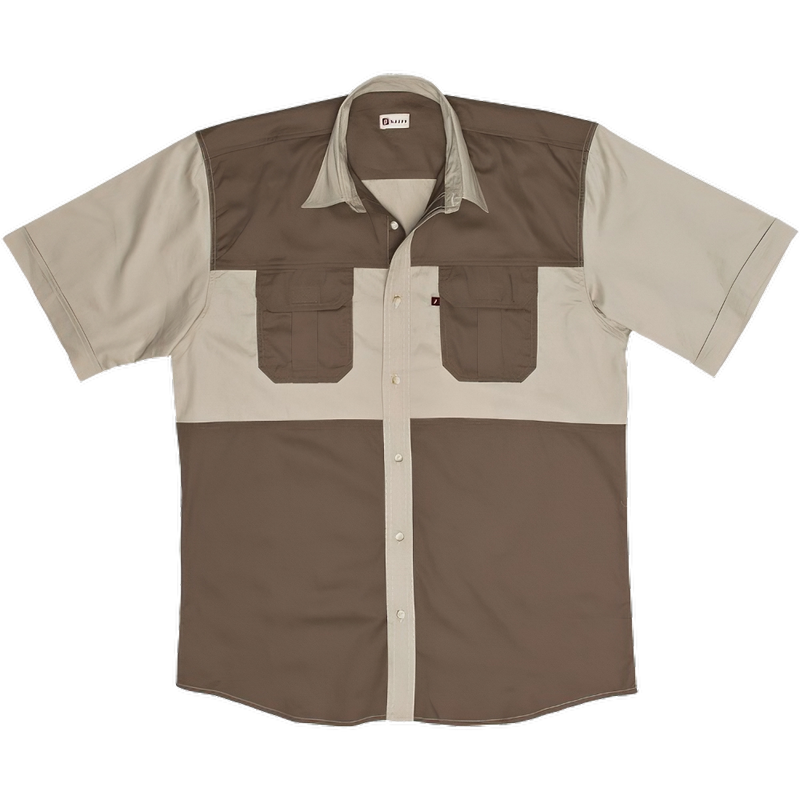Delta two-tone Safari shirt-Brown-Safari wear-Outdoor Clothing