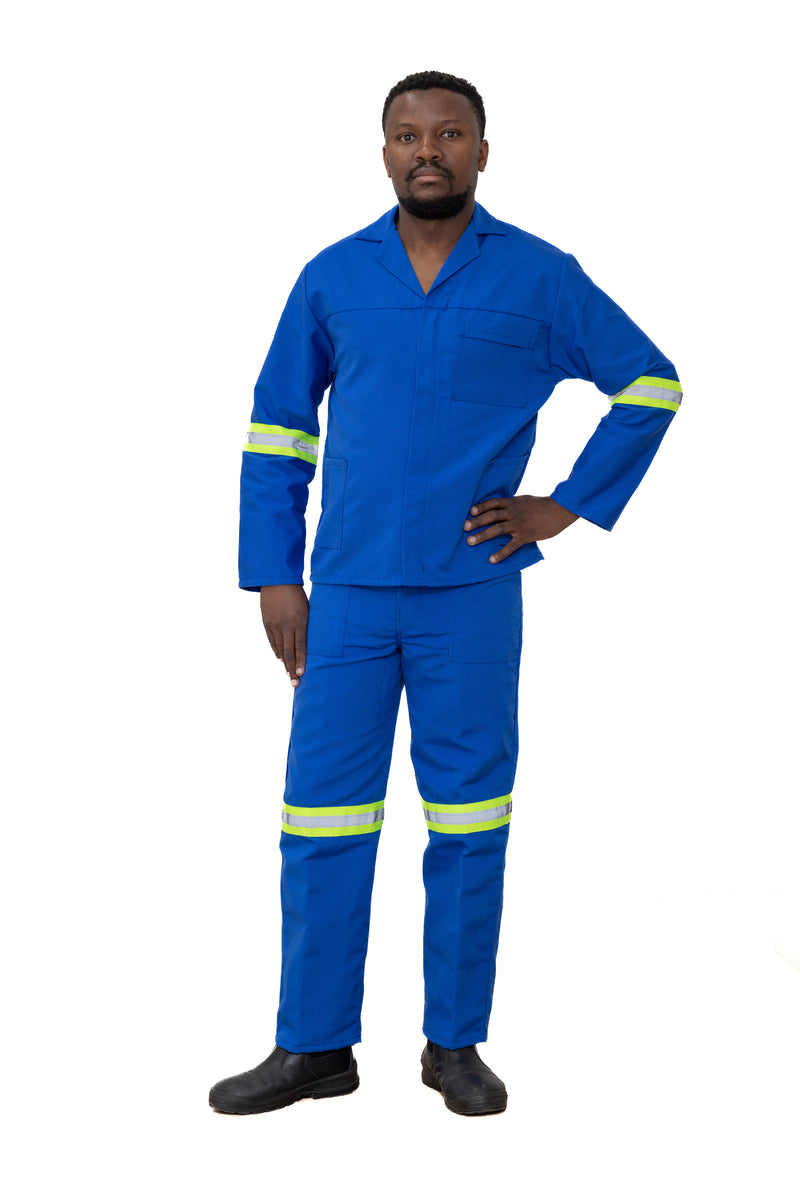 Totalguard Polycotton 2-Piece Conti Suit c/w Reflective Tape - Royal Blue