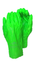 Lime PVC Safety Gloves - Open Cuff - Smooth Palm - Elbow