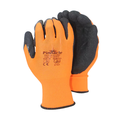 Proflex Nitrile Allgrip Gloves - Orange/Black