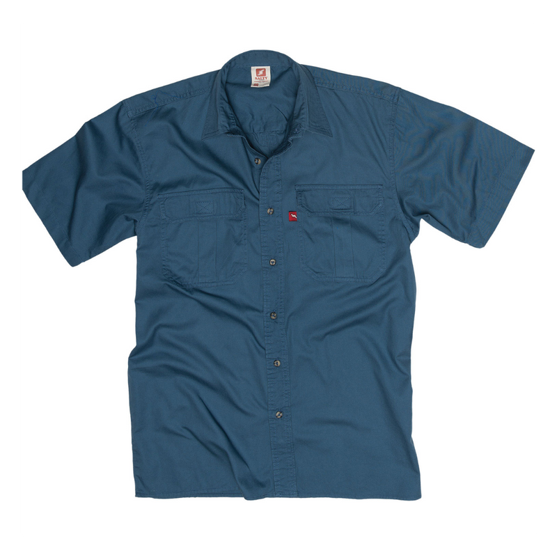 Blue Short Sleeved Shirt-Safari Wear-Outdoor Clothing