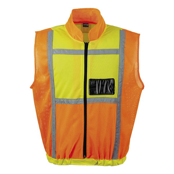 Hi-Viz Two-Tone Sleeveless Reflective Safety Jacket - Orange/Lime