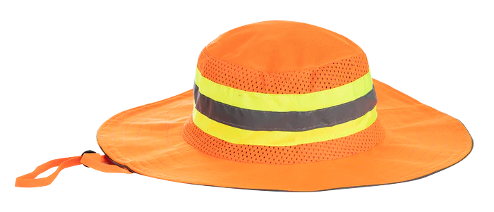 Hi-Viz Brimmed Bush Hat c/w Reflective Strip