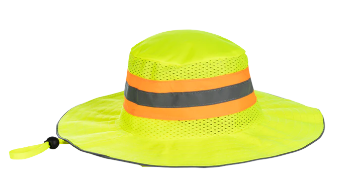 Hi-Viz Brimmed Bush Hat c/w Reflective Strip