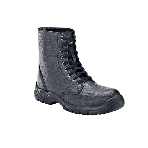 Black Leather Combat Boot-safety shoes-safety footwear