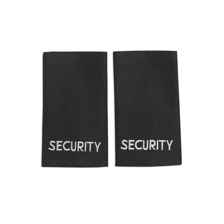 Epaulettes - Security Embroidered in White