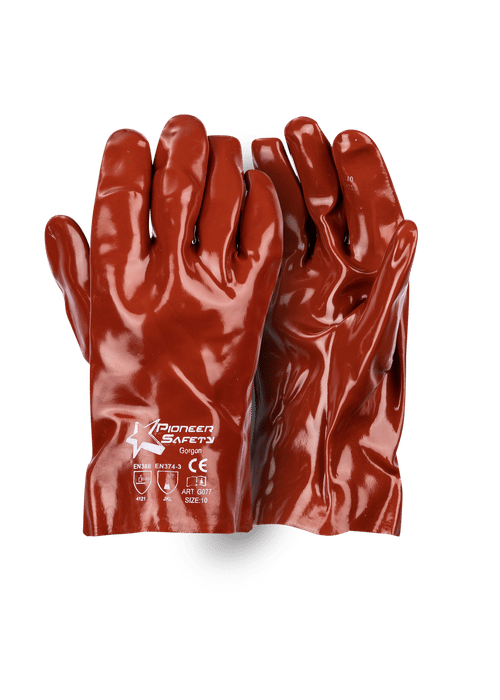 Gorgon Brown Heavy Duty PVC Glove-Hand Protection
