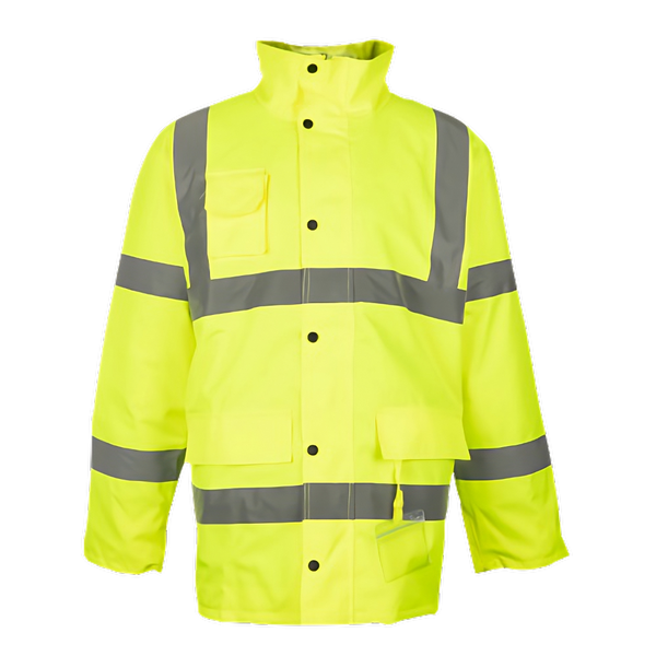 Hi-Viz Reflective Safety Parka Jacket Lime with pockets-workwear