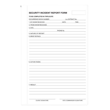 Incident Report Book