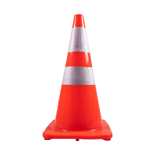 Orange Soft PVC Traffic Cone c/w Reflective Tape