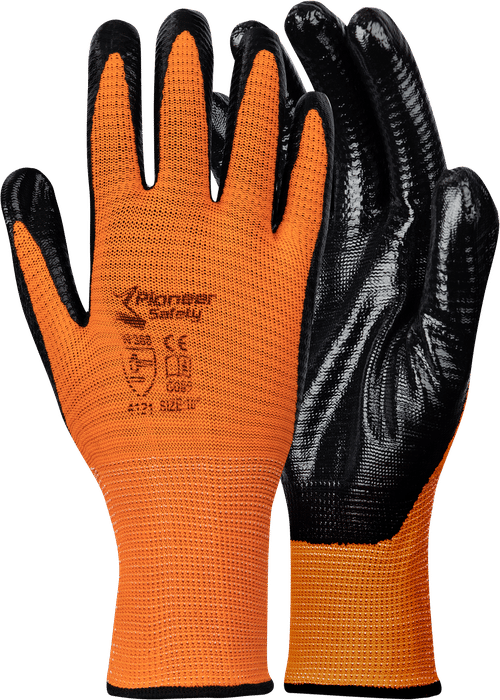 Orange Nitrile Palm Dipped Glove-Hand Protection