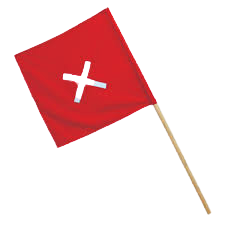 Red Flag Wooden Handle c/w Reflective Tape