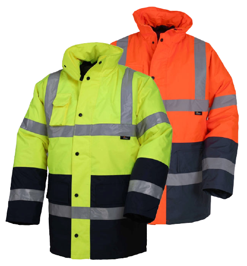 Hi-Viz Two-Tone Reflective Safety Parka Jacket