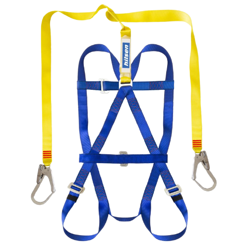 Belted Harness - Double Lanyard & Scaffold Hooks c/w 45mm Chest Strap & Dorsal Padding