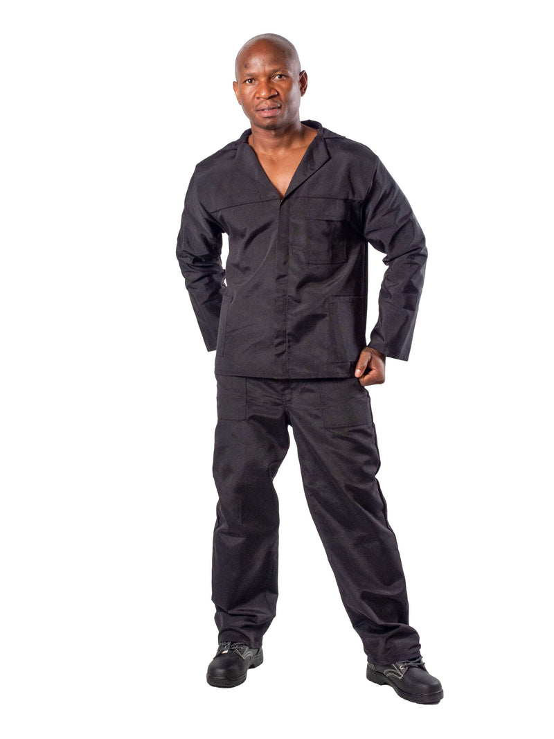 classic 80 20 polycotton two piece conti suit black - technical Workwear