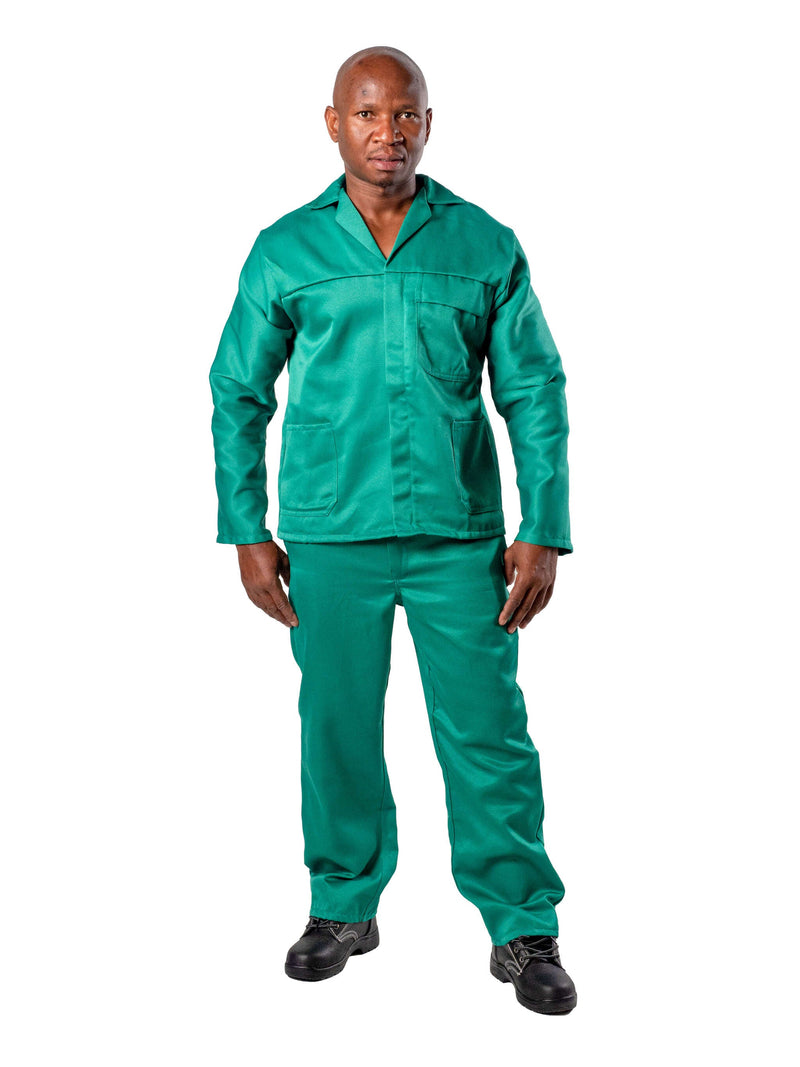 classic 80 20 polycotton two piece conti suit green - safety workwear