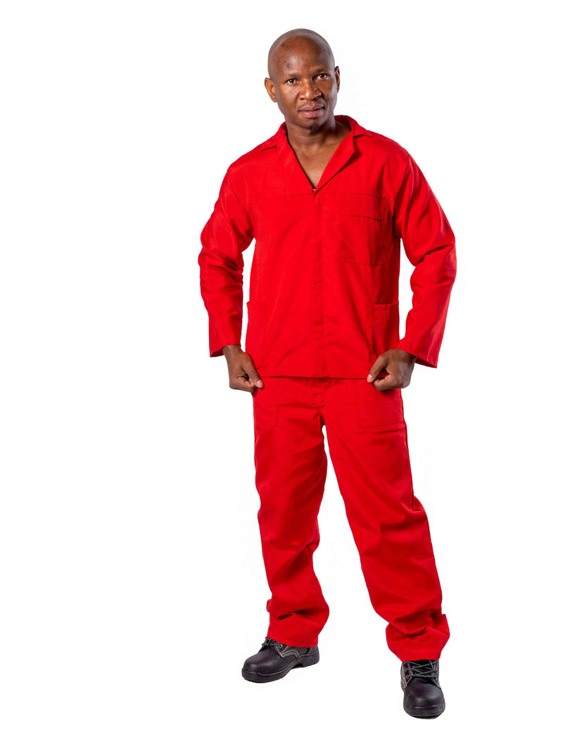 classic 80 20 polycotton two piece conti suit red - safety workwear