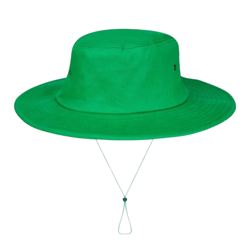 Outdoor Cricket Hat - Emerald & Khaki