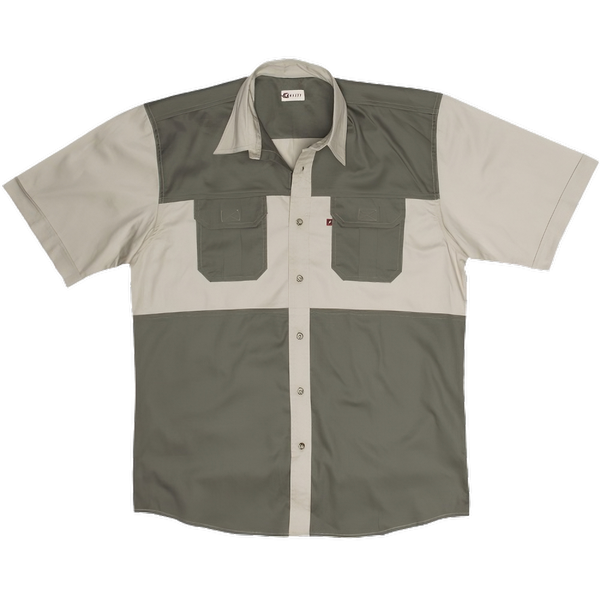 Delta two-tone Safari shirt-olive-Safari wear-Outdoor Clothing