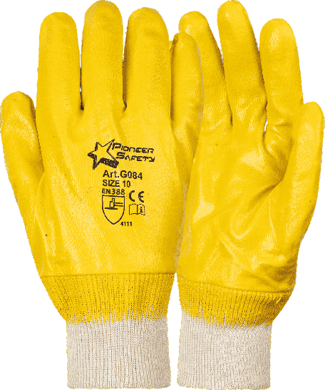 Yellow Nitrile Fully Dipped Glove-hand protection