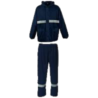 Pioneer Rubberized Rainsuit c/w Reflective Tape - Navy