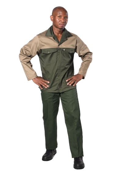 Vulcan Premium 65/35 Polycotton Two Tone Conti Jacket - Olive/Khaki-safety workwear