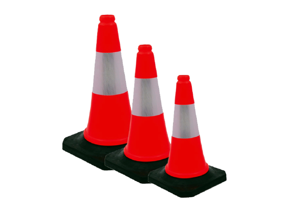 Traffic Cone with Black Rubber Base